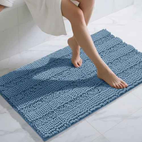 Vista 13 de Yimobra Tapetes de baño lavables, de chenilla súper suave y absorbente, para suelo y alfombra, de secado rápido, antideslizante, para bañera y Beige