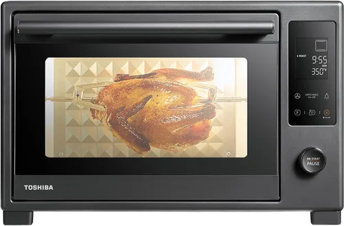 Vista 8 de TOSHIBA ChefFry - Combo de horno tostador y freidora de aire con tostadas, hornear, asar, pizza y deshidratación, capacidad de 26.4 cuartos