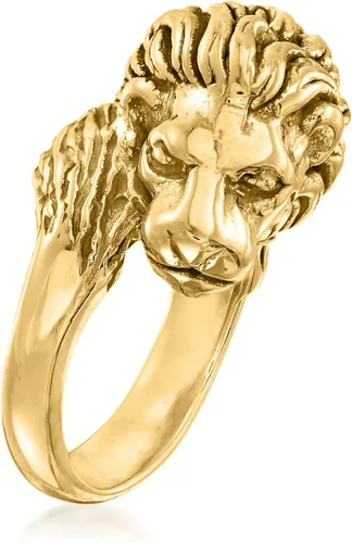 Vista 3 de Ross-Simons Italian 18kt Yellow Gold Lion Head Ring