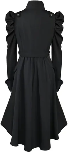 Vista 3 de Oiefeen Disfraz de esmoquin gótico medieval para mujer, estilo victoriano, para Halloween