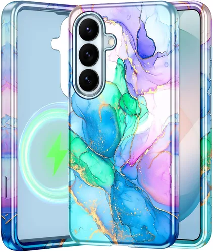 Vista 58 de Btscase para Samsung Galaxy S25, [Probado contra caídas de grado militar] Funda protectora de diseño de patrón de mármol, resistente, delgada