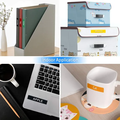 Vista 5 de Pristar Cintas de relieve de plástico 3D de 9 mm de repuesto 3/8'' x 9.8'' compatibles con Dymo Embossing Label Maker Organizer Xpress 12965, Xpress