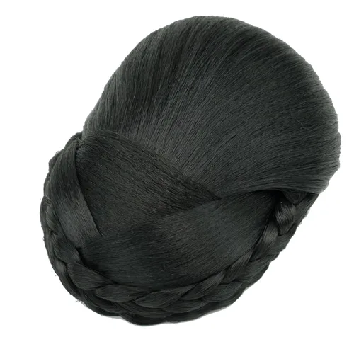 Vista 12 de IMISSU Cubierta de pelo trenzado con moño, piezas de cabello en forma de dona, coleteros para cabello con clips de peluca, recogida y recogida