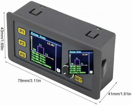 Vista 2 de Generador de pulsos PWM Módulo ajustable 4-20mA 2-10V Generador de señal con pantalla LCD para calibración de prueba de función