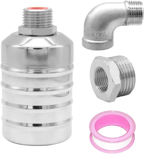 Vista 6 de Joywayus Válvula de control de nivel de agua automática de la conexión masculina del hilo de la válvula G1/2 del flotador del acero inoxidable 304