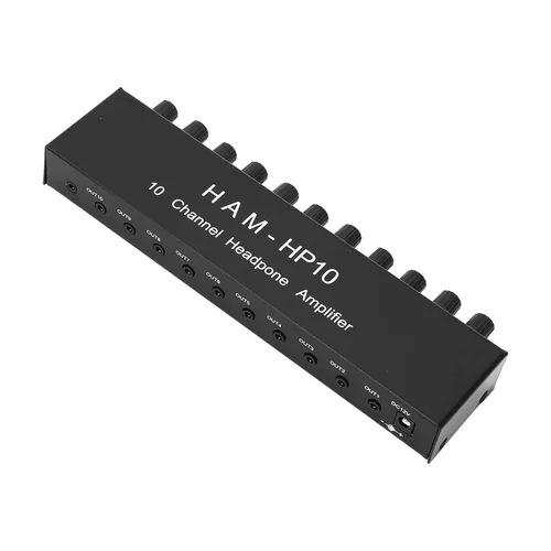 Vista 8 de Fydun Amplificador de auriculares de 10 canales 1 en 10 canales de salida portátil estéreo Distribuidor Amplificador de auriculares Mini Jack TRS