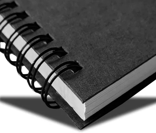 Vista 3 de Twinkle Cuadernos en espiral, cuadernos en blanco, papel grueso, 60 hojas, 10 x 7 pulgadas, paquete de 2 (negro, blanco)