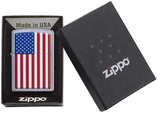 Vista 76 de Zippo encendedores con la bandera de EE. UU.