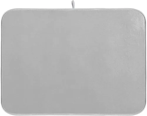 Vista 19 de Tapete de secado de platos pequeño beige XL para platos, accesorios de cocina, mostrador de microfibra, escurridor de platos, resistente al calor