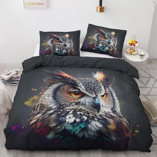 Vista 25 de Funda de edredón de águila calva tamaño individual Juego de ropa de cama de pájaros animales 2 piezas Funda de edredón