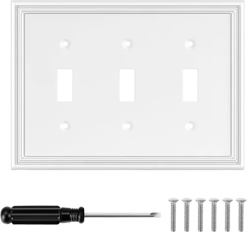 Vista 18 de Cubiertas blancas para enchufes de pared, placa decorativa moderna para interruptor de luz, cubierta de enchufe, placas de interruptor, cubierta
