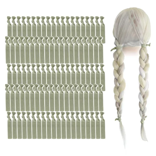 Vista 26 de MEEDEE Paquete de 100 lazos para el cabello, color negro, sin pliegues, nudos suaves para mujeres, sin daño, adecuado para colas de caballo, yoga