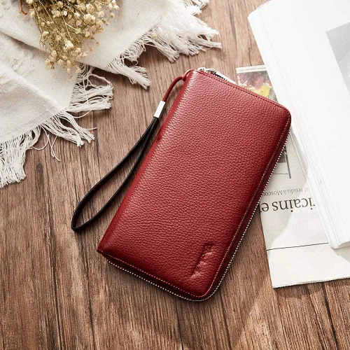 Vista 6 de BOSTANTEN Bolso de cuero genuino bolso de hombro suave diseñador superior manija monederos y carteras de cuero para las mujeres RFID bloqueo