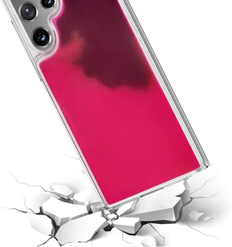 Vista 2 de Losin Funda fluorescente compatible con Galaxy S22 Ultra Quicksand Case Liquid Glow Sand Phone Case Luxury Glow in the Darkness Noctiluncent Liquid