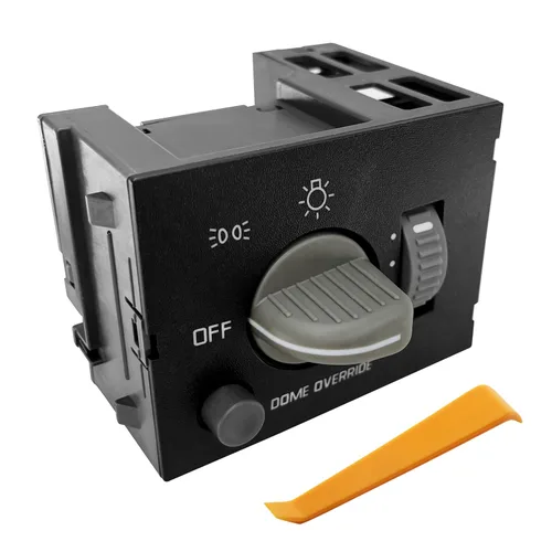 Vista 11 de Interruptor de faros delanteros compatible con Chevy Blazer S10 GMC Jimmy Sonoma y Bravada 1998-2003 Interruptor de atenuación de faro con luz