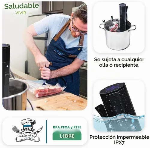 Vista 5 de Yedi Infinity Sous Vide - Cocina de 1000 W con temperatura de precisión