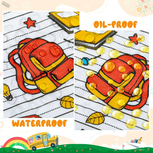 Vista 3 de 100 piezas de hojas de papel encerado de regreso a la escuela para alimentos, papel encerado para envoltorios de sándwiches de comida, envoltorios