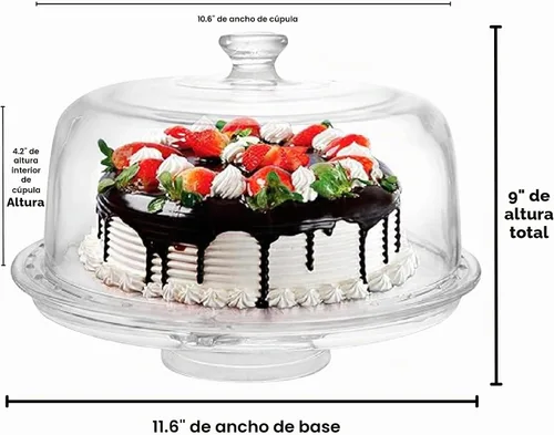 Vista 6 de 7in1 Rotating Multifunctional Acrylic Cake Stand with Lid & Cake Turntable