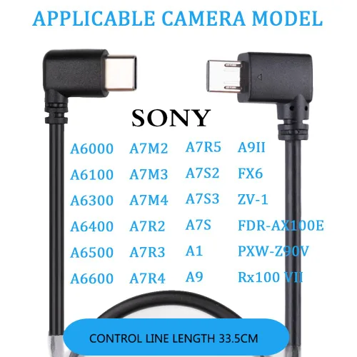 Vista 4 de Cable multi a USB-C tipo C RS para DJI Ronin compatible con Sony a6300 a6400