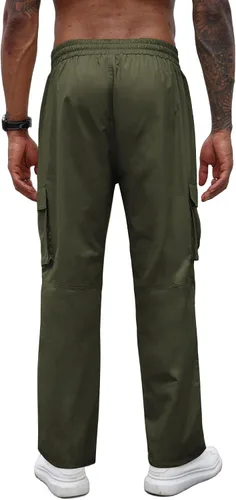 Vista 2 de COOFANDY Men's Casual Cargo Pants Cotton Drawstring Athletic Jogger Sweatpants