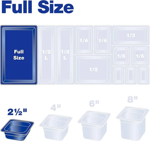 Vista 8 de Carlisle FoodService Products 10400B13 bandeja para alimentos de tamaño completo de alto calor, 7.6 cuartos de galón de capacidad, 20.0 in x 12.8 in
