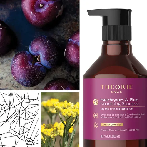 Vista 3 de Theorie Helichrysum & Plum - Acondicionador nutritivo - Para cabello seco y sobreprocesado, 13.5 fl oz