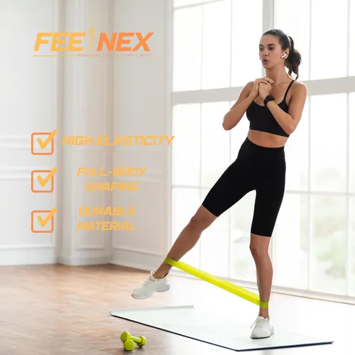 Vista 3 de Bandas de resistencia para hombres y mujeres - Conjunto de ejercicios para entrenamiento de fitness, estiramiento corporal, terapia física