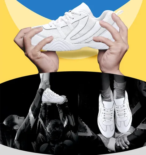 Vista 5 de DADAWEN Zapatos de animación para jóvenes, niñas y mujeres, zapatos blancos para bailar, entrenamiento atlético, tenis, caminar, transpirables