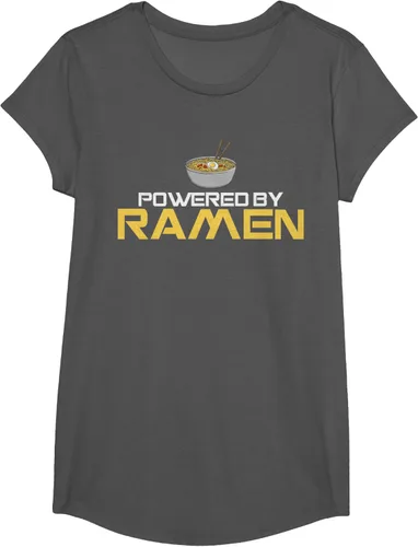 Vista 31 de Camiseta de fideos de anime japoneses Powered By Ramen, Negro, S