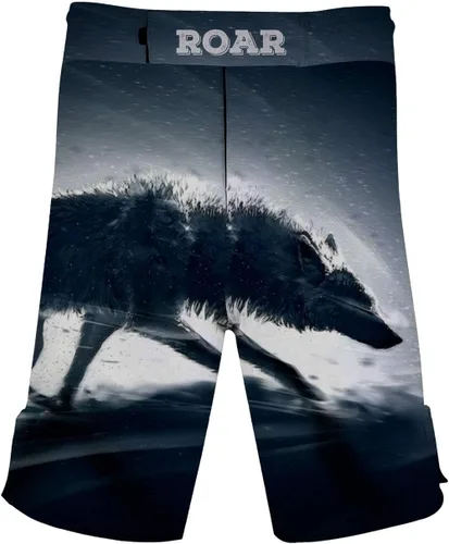 Vista 11 de O2TEE Pantalones cortos de lucha MMA para hombre, serie Roar, BJJ, No Gi, Grappling, Jiu Jitsu Onda abstracta