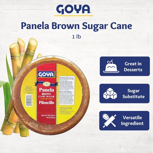 Vista 3 de Goya Panela Caña de Azúcar Morena 1 Lb - Redonda