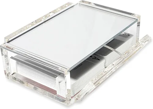 Vista 12 de La Canasta - Juego de bandeja para cartas con 2 barajas de cartas en caja acrílica con tapa deslizante y base giratoria, mantiene la pila de cartas
