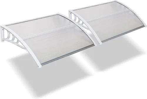 Vista 11 de 2 toldos para ventana de puerta de 40 x 32 pulgadas, cubierta de policarbonato para puerta de entrada, toldo de patio al aire libre, toldo voladizo