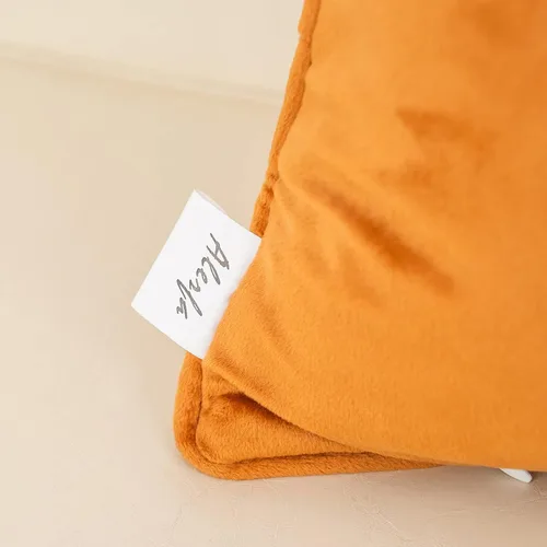 Vista 5 de Alerfa Funda de cojín cuadrada de terciopelo con corte bordado de rayas geométricas y moderna, funda de almohada decorativa para sofá, sala