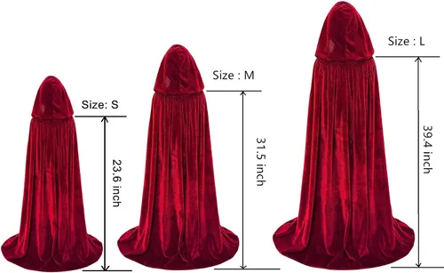 Vista 2 de Makroyl - Capa de terciopelo para niños con capucha para disfraces de Halloween o Navidad