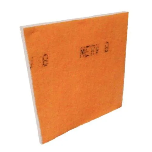 Vista 2 de Rollo de medios de filtro de aire para horno, manipulador de aire/HVAC, medios de poliéster MERV8 naranja/blanco, 1 pulgada x 25 pulgadas x 5 pies