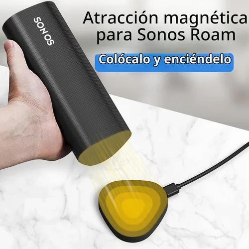 Vista 7 de Cargador inalámbrico compatible con Sonos Roam Gen 2nd/1st, base de carga magnética, base de carga para altavoz Bluetooth portátil para Sonos Roam