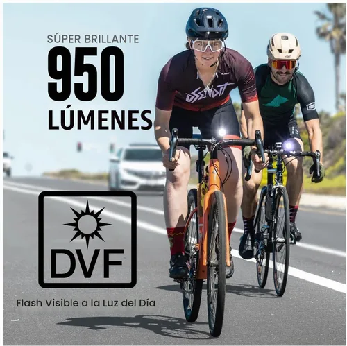 Vista 5 de NiteRider Lumina Micro - Luz delantera recargable USB-C de 950 lúmenes – 5 modos de luz LED compacta, IP64 impermeable para ciclismo de carretera
