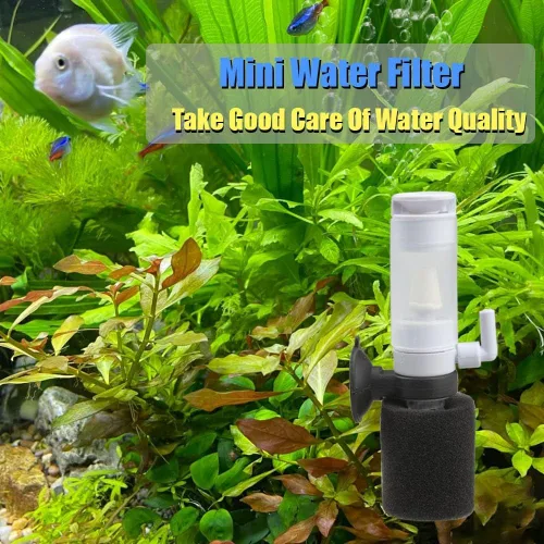 Vista 6 de Senzeal Mini esponja filtro de pescado silencioso 3 en 1 pequeño acuario bomba de aire filtro para agua dulce y salada tanque de peces pequeño