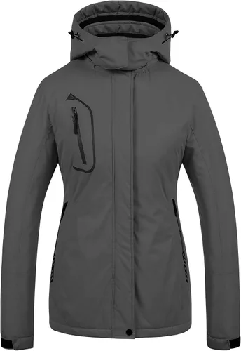 Vista 17 de CREATMO US Chaqueta de Esquí Impermeable de Montaña para Mujeres Resistente al Viento Chaqueta de Snowboard Abrigo Cálido de Invierno Impermeable