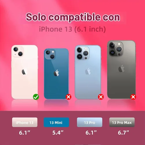 Vista 2 de Funda de silicona líquida compatible con iPhone 14/iPhone 13, rosa Rosa fuerte
