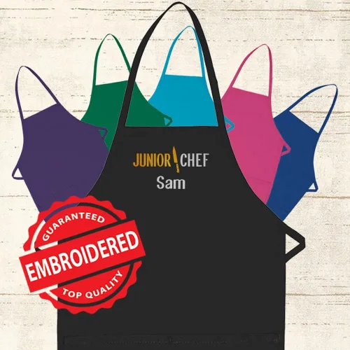 Vista 3 de Delantal personalizado bordado Junior Chef Kids Delantal