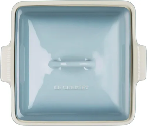 Vista 3 de Le Creuset Cacerola cuadrada cubierta de gres Heritage, 2.36L (9"), Sal Marina Sea Salt