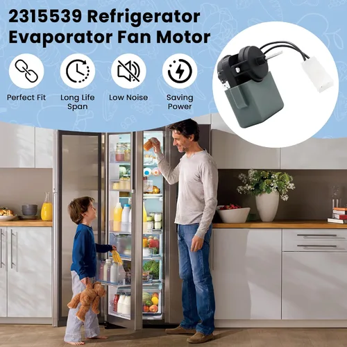 Vista 6 de Motor de ventilador evaporador de refrigerador 2315539 de AMI PARTS - 115 V, 60 Hz - Reemplaza WP2315539 2219689 2225625 W10438708 AP6007247