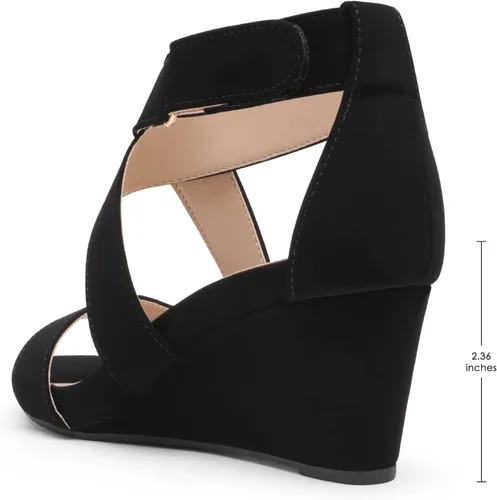 Vista 3 de DREAM PAIRS - Sandalias de tacón de plataforma con correa elástica de tobillo, para mujer