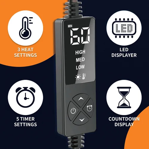 Vista 4 de Almohadilla térmica eléctrica para pulgar y muñeca para artritis de mano con 3 ajustes de calor y 5 ajustes de temporizador, envoltura térmica
