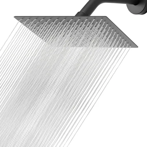 Vista 17 de Nearmoon - Cabezal de ducha de lluvia, diseño cuadrado de acero inoxidable de alto flujo, alta presión, experiencia de ducha impresionante incluso