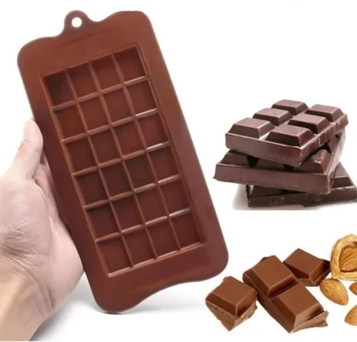 Vista 4 de Molde antiadherente de silicona para chocolate, de grado alimenticio y barras energéticas (3 moldes de barra de chocolate, juego de 3) (3)