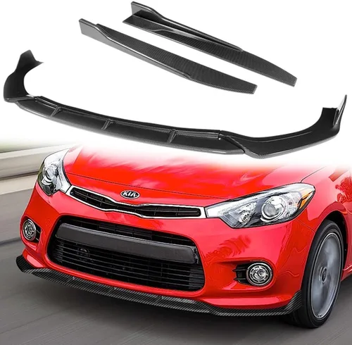 Vista 10 de Q1-TECH, 5 piezas de borde delantero + falda lateral Rocker Winglet Canard difusor ala compatible con Kia Forte Koup Coupé 2014 2015 2016 / 2