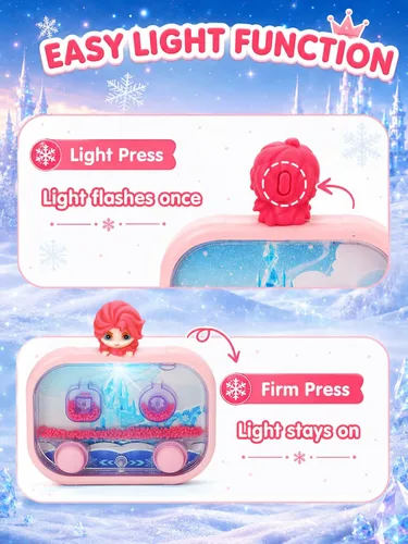 Vista 4 de Juego de agua de mano con luz - Juguete de bola de agua para niños a partir de 3 años, juguete retro, juego de viaje en automóvil sin pantalla